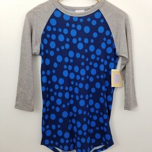 LuLaRoe Randy Tee Baseball Sleeve Top Size XXS